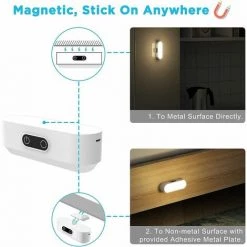 MONLY Lampe De Placard LED Dimmable Rechargeable 2000mAh Sans Fil, Bande Lumineuse Led Avec 5 Couleurs D'Eclairage Pour Armoire Placard Cuisine -Lampe Soldes Boutique 68771989 4