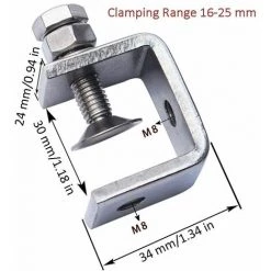 MONLY Serre-Joints C, 4 Pièces Pince Robuste Acier Inoxydable, Pince C Robuste, Pince Fixation Travail Bois, Pour Travail Bois Bricolage, Soudage, L'Ébénisterie, Couleur Argent -Lampe Soldes Boutique 68772769 3