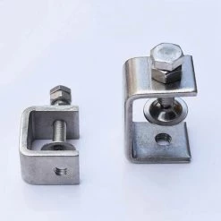 MONLY Serre-Joints C, 4 Pièces Pince Robuste Acier Inoxydable, Pince C Robuste, Pince Fixation Travail Bois, Pour Travail Bois Bricolage, Soudage, L'Ébénisterie, Couleur Argent -Lampe Soldes Boutique 68772769 4