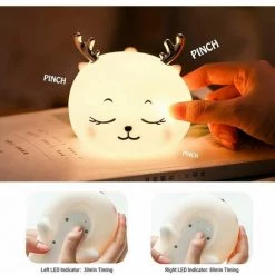 MONLY 7 Couleurs LED Silicone Baby Night Light Touch Sensor Cute Toddler Nursery Night Ligh -Lampe Soldes Boutique 68773187 3