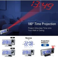 FUIENKO Réveil à Projection Numérique LED, Horloge électronique Avec Projection Radio FM, Projecteur, Horloge De Chevet, Muet,Red On Black B,CHINA 7 FUIENKO Réveil à Projection Numérique LED, Horloge électronique Avec Projection Radio FM, Projecteur, Horloge De Chevet, Muet,Red On Black B,CHINA -Lampe Soldes Boutique 68800060 3