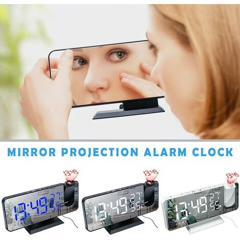 FUIENKO Réveil Numérique LED Projection 3D, Horloge électronique De Bureau, USB, Snooze, Radio FM, Projecteur, Horloge De Chevet, Muet,B,CHINA 4 FUIENKO Réveil Numérique LED Projection 3D, Horloge électronique De Bureau, USB, Snooze, Radio FM, Projecteur, Horloge De Chevet, Muet,B,CHINA – Image 4