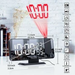 FUIENKO Réveil à Projection Numérique, Horloge électronique, Météo, Humidité, Radio FM, USB, Minuterie, Projecteur LED Rétro-éclairé,Black,CHINA 7 FUIENKO Réveil à Projection Numérique, Horloge électronique, Météo, Humidité, Radio FM, USB, Minuterie, Projecteur LED Rétro-éclairé,Black,CHINA -Lampe Soldes Boutique 68801696 3