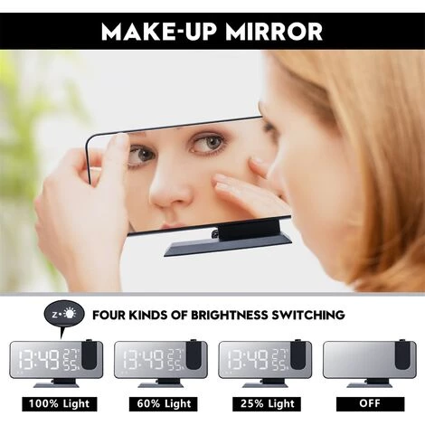 FUIENKO Réveil à Projection Numérique, Horloge électronique, Météo, Humidité, Radio FM, USB, Minuterie, Projecteur LED Rétro-éclairé,Black,CHINA 5 FUIENKO Réveil à Projection Numérique, Horloge électronique, Météo, Humidité, Radio FM, USB, Minuterie, Projecteur LED Rétro-éclairé,Black,CHINA â Image 5