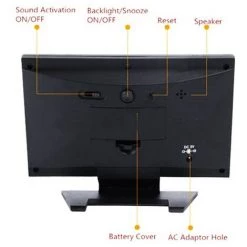 FUIENKO Réveil Numérique Avec écran LCD Couleur, Station Météo, Affichage De La Température, De L'humidité Et De La Date, Avec Port USB 9 FUIENKO Réveil Numérique Avec écran LCD Couleur, Station Météo, Affichage De La Température, De L'humidité Et De La Date, Avec Port USB -Lampe Soldes Boutique 68801932 5