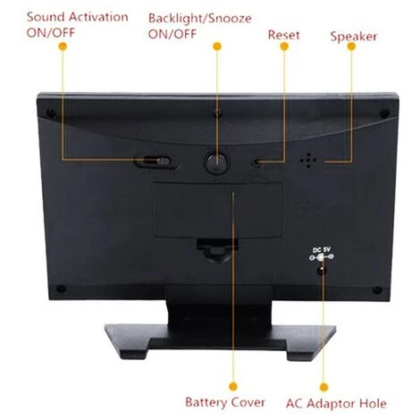 FUIENKO Réveil Numérique Avec écran LCD Couleur, Station Météo, Affichage De La Température, De L'humidité Et De La Date, Avec Port USB 5 FUIENKO Réveil Numérique Avec écran LCD Couleur, Station Météo, Affichage De La Température, De L'humidité Et De La Date, Avec Port USB – Image 5