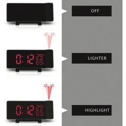 FUIENKO Réveil Numérique à Projection LED, Radio FM, Alarme, Projecteur, Réveil, Réveil, Pour Table De Chambre à Coucher,black 8 FUIENKO Réveil Numérique à Projection LED, Radio FM, Alarme, Projecteur, Réveil, Réveil, Pour Table De Chambre à Coucher,black -Lampe Soldes Boutique 68802004 4