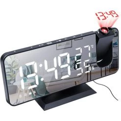 FUIENKO Réveil à Projection Numérique, Radio FM Et USB, Minuterie Avec Rétroéclairage, Projecteur LED, Réveil Avec Thermomètre De Température,Black,France 7 FUIENKO Réveil à Projection Numérique, Radio FM Et USB, Minuterie Avec Rétroéclairage, Projecteur LED, Réveil Avec Thermomètre De Température,Black,France -Lampe Soldes Boutique 68802072 3