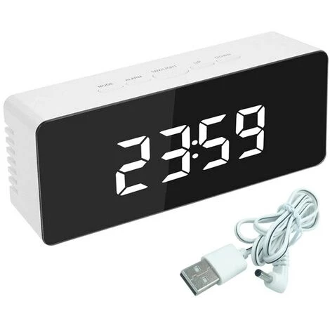 FUIENKO Réveil Miroir LED Avec Variateur De Température, Fonction Snooze, Pour Chambre à Coucher, Bureau, Voyage, Numérique, Décoration De La Maison, Nouveau,A-138x55x34mm-1 1 FUIENKO Réveil Miroir LED Avec Variateur De Température, Fonction Snooze, Pour Chambre à Coucher, Bureau, Voyage, Numérique, Décoration De La Maison, Nouveau,A-138x55x34mm-1