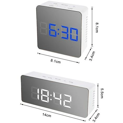 FUIENKO Réveil Miroir LED Avec Variateur De Température, Fonction Snooze, Pour Chambre à Coucher, Bureau, Voyage, Numérique, Décoration De La Maison, Nouveau,A-138x55x34mm-1 2 FUIENKO Réveil Miroir LED Avec Variateur De Température, Fonction Snooze, Pour Chambre à Coucher, Bureau, Voyage, Numérique, Décoration De La Maison, Nouveau,A-138x55x34mm-1 – Image 2