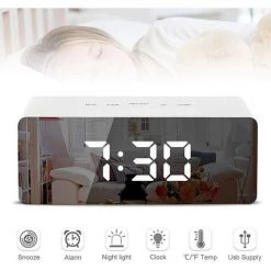 FUIENKO Réveil Miroir LED Avec Variateur De Température, Fonction Snooze, Pour Chambre à Coucher, Bureau, Voyage, Numérique, Décoration De La Maison, Nouveau,A-138x55x34mm-1 7 FUIENKO Réveil Miroir LED Avec Variateur De Température, Fonction Snooze, Pour Chambre à Coucher, Bureau, Voyage, Numérique, Décoration De La Maison, Nouveau,A-138x55x34mm-1 -Lampe Soldes Boutique 68802082 3