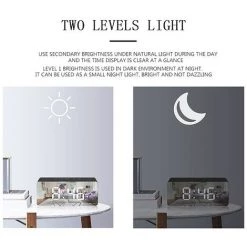 FUIENKO Réveil Miroir LED Avec Variateur De Température, Fonction Snooze, Pour Chambre à Coucher, Bureau, Voyage, Numérique, Décoration De La Maison, Nouveau,A-138x55x34mm-1 8 FUIENKO Réveil Miroir LED Avec Variateur De Température, Fonction Snooze, Pour Chambre à Coucher, Bureau, Voyage, Numérique, Décoration De La Maison, Nouveau,A-138x55x34mm-1 -Lampe Soldes Boutique 68802082 4