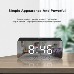 FUIENKO Réveil Miroir LED Avec Variateur De Température, Fonction Snooze, Pour Chambre à Coucher, Bureau, Voyage, Numérique, Décoration De La Maison, Nouveau,A-138x55x34mm-1 9 FUIENKO Réveil Miroir LED Avec Variateur De Température, Fonction Snooze, Pour Chambre à Coucher, Bureau, Voyage, Numérique, Décoration De La Maison, Nouveau,A-138x55x34mm-1 -Lampe Soldes Boutique 68802082 5
