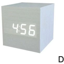 FUIENKO Nouveau Réveil Numérique LED En Bois, Rétro, Lueur, Décor De Table, Commande Vocale, Fonction Snooze, Outils De Bureau,white,China