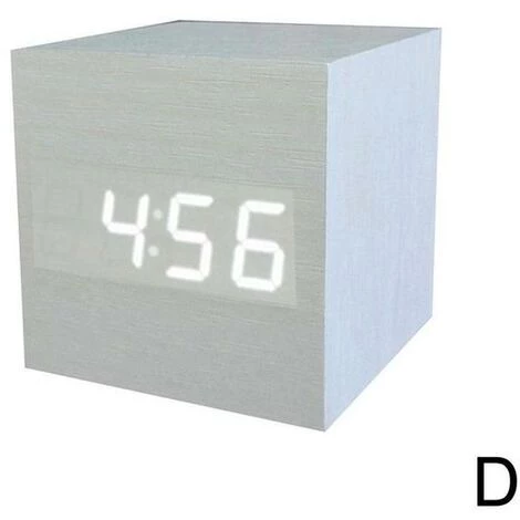 FUIENKO Nouveau Réveil Numérique LED En Bois, Rétro, Lueur, Décor De Table, Commande Vocale, Fonction Snooze, Outils De Bureau,white,China 1 FUIENKO Nouveau Réveil Numérique LED En Bois, Rétro, Lueur, Décor De Table, Commande Vocale, Fonction Snooze, Outils De Bureau,white,China