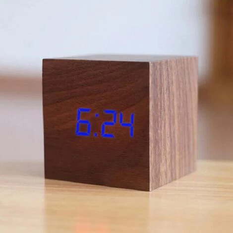FUIENKO Réveil Numérique Cube En Bois Moderne USB, 1 Pièce, Alarme Numérique, Affichage LED, Réveil Lumineux,15 1 FUIENKO Réveil Numérique Cube En Bois Moderne USB, 1 Pièce, Alarme Numérique, Affichage LED, Réveil Lumineux,15