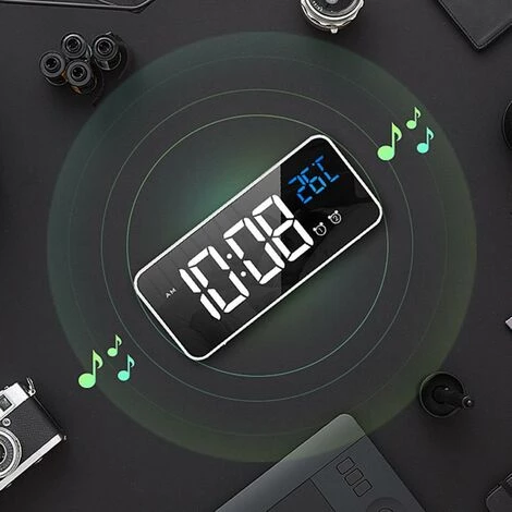 FUIENKO Écran D'affichage Numérique LED Multifonctionnel Rechargeable Par USB, Réveil Snooze,White 5 FUIENKO Écran D'affichage Numérique LED Multifonctionnel Rechargeable Par USB, Réveil Snooze,White – Image 5