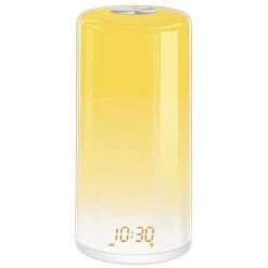 FUIENKO Réveil Lumineux Pour Enfants, Simulation Du Lever Du Soleil, Réveil Pour Les Gros Dormeurs, Chambre à Coucher, Aide Au Sommeil, Double Alarme,Violet