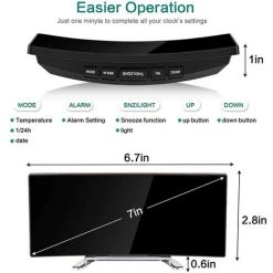FUIENKO Réveil Numérique à Led 7 Pouces, Incurvé, Variable, Léger, Pour Chambre D'enfant, Vert, Grand Nombre,Red 9 FUIENKO Réveil Numérique à Led 7 Pouces, Incurvé, Variable, Léger, Pour Chambre D'enfant, Vert, Grand Nombre,Red -Lampe Soldes Boutique 68803518 5