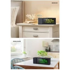 FUIENKO Réveil Numérique Avec Capteur IR TS-P30, Veilleuse Mobile Avec Radio FM, Affichage De La Température Et De L'humidité,05,CHINA -Lampe Soldes Boutique 68803687 4