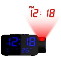 FUIENKO Double Réveil Numérique à Projection LED, Radio FM, USB Rechargeable, Projecteur Multifonction, Horloge électronique De Table, Snooze 29EA,Blue Type 7 FUIENKO Double Réveil Numérique à Projection LED, Radio FM, USB Rechargeable, Projecteur Multifonction, Horloge électronique De Table, Snooze 29EA,Blue Type -Lampe Soldes Boutique 68803817 3