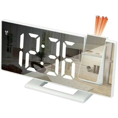 FUIENKO Réveil à Projection 180 °, Facile à Utiliser, 3 Niveaux De Luminosité, 5 Min, USB 2 FUIENKO Réveil à Projection 180 °, Facile à Utiliser, 3 Niveaux De Luminosité, 5 Min, USB – Image 2