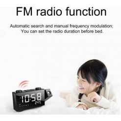 FUIENKO Réveil De Projection Avec écran LED De 6 Pouces, Double Alarme, Batterie De Secours, Projection Rotative à 180 °, Pour Mur, Bureau, Enfant Et Personne âgée 8 FUIENKO Réveil De Projection Avec écran LED De 6 Pouces, Double Alarme, Batterie De Secours, Projection Rotative à 180 °, Pour Mur, Bureau, Enfant Et Personne âgée -Lampe Soldes Boutique 68805708 4