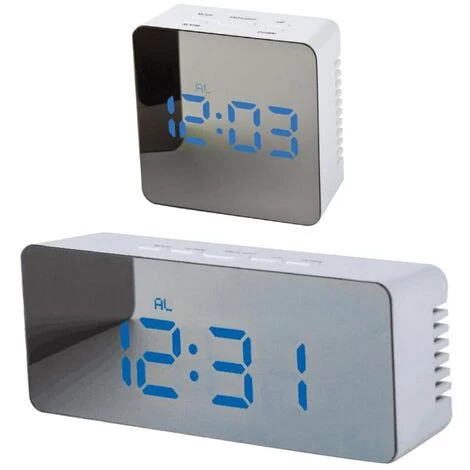 FUIENKO Réveil Numérique Led Facile à Lire, 2 Pièces, Affichage Led, Pour Personnes âgées, Bleu 2 FUIENKO Réveil Numérique Led Facile à Lire, 2 Pièces, Affichage Led, Pour Personnes âgées, Bleu – Image 2