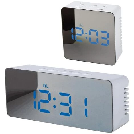 FUIENKO Réveil Numérique Led Facile à Lire, 2 Pièces, Affichage Led, Pour Personnes âgées, Bleu 4 FUIENKO Réveil Numérique Led Facile à Lire, 2 Pièces, Affichage Led, Pour Personnes âgées, Bleu – Image 4