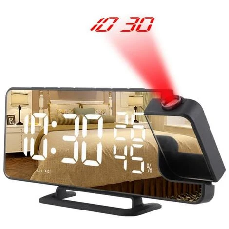 FUIENKO Réveil Numérique LED, Affichage Miroir, Affichage De La Température Et De L'humidité, Fonction Snooze, Radio FM,01,Espagne 1 FUIENKO Réveil Numérique LED, Affichage Miroir, Affichage De La Température Et De L'humidité, Fonction Snooze, Radio FM,01,Espagne