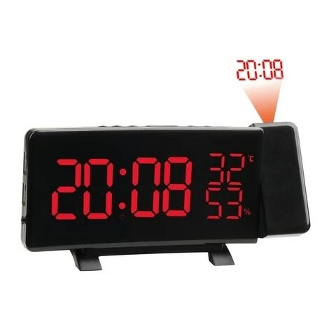 FUIENKO Réveil Numérique à Projection LED, Radio FM, Alarme, Projecteur, Réveil, Réveil, Pour Table De Chambre à Coucher,black 1 FUIENKO Réveil Numérique à Projection LED, Radio FM, Alarme, Projecteur, Réveil, Réveil, Pour Table De Chambre à Coucher,black