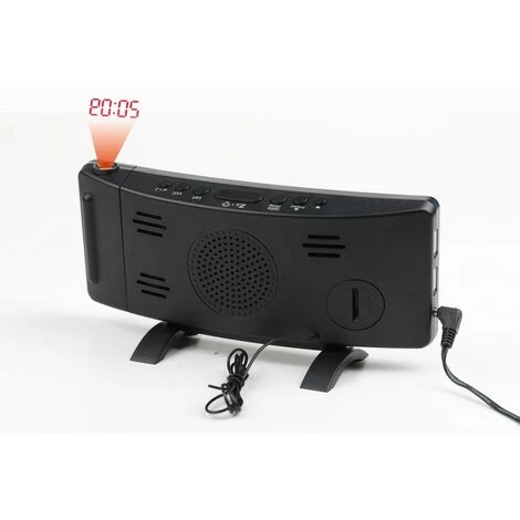FUIENKO Réveil Numérique à Projection LED, Radio FM, Alarme, Projecteur, Réveil, Réveil, Pour Table De Chambre à Coucher,black 2 FUIENKO Réveil Numérique à Projection LED, Radio FM, Alarme, Projecteur, Réveil, Réveil, Pour Table De Chambre à Coucher,black – Image 2