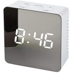 FUIENKO Table De Maquillage électronique Avec Câble De Chargement, 5 Boutons, Affichage Carré De La Température De La Chambre à Coucher, Réveil Miroir LED Universel -Lampe Soldes Boutique 68812367 3