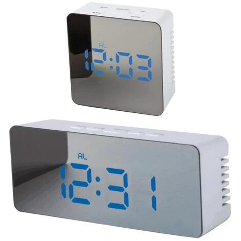 FUIENKO Réveil Numérique Led Facile à Lire, 2 Pièces, Affichage Led, Pour Personnes âgées, Bleu 2 FUIENKO Réveil Numérique Led Facile à Lire, 2 Pièces, Affichage Led, Pour Personnes âgées, Bleu – Image 2