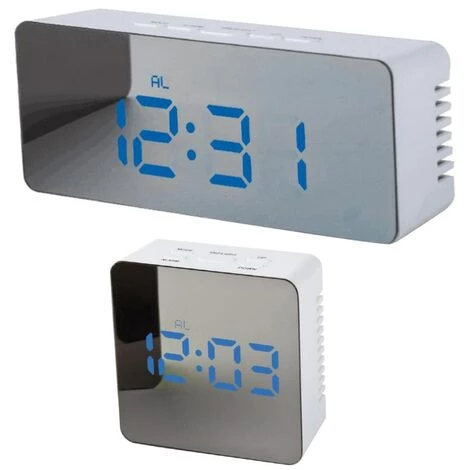 FUIENKO Réveil Numérique Led Facile à Lire, 2 Pièces, Affichage Led, Pour Personnes âgées, Bleu 3 FUIENKO Réveil Numérique Led Facile à Lire, 2 Pièces, Affichage Led, Pour Personnes âgées, Bleu – Image 3