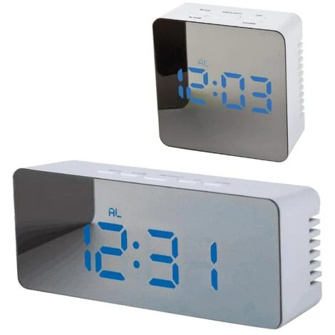 FUIENKO Réveil Numérique Led Facile à Lire, 2 Pièces, Affichage Led, Pour Personnes âgées, Bleu 4 FUIENKO Réveil Numérique Led Facile à Lire, 2 Pièces, Affichage Led, Pour Personnes âgées, Bleu – Image 4