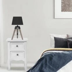 IDMARKET Lot De 2 Lampes De Chevet D'appoint HILDA Sur Pied En Bois Foncé Noires - Noir 8 IDMARKET Lot De 2 Lampes De Chevet D'appoint HILDA Sur Pied En Bois Foncé Noires - Noir -Lampe Soldes Boutique 7773783 4