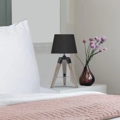 IDMARKET Lot De 2 Lampes De Chevet D'appoint HILDA Sur Pied En Bois Foncé Noires - Noir 9 IDMARKET Lot De 2 Lampes De Chevet D'appoint HILDA Sur Pied En Bois Foncé Noires - Noir -Lampe Soldes Boutique 7773783 5