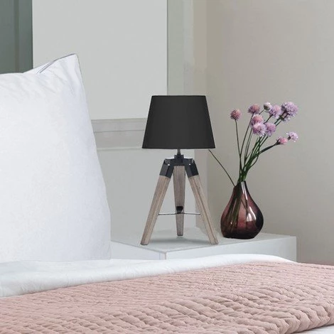 IDMARKET Lot De 2 Lampes De Chevet D'appoint HILDA Sur Pied En Bois Foncé Noires - Noir 5 IDMARKET Lot De 2 Lampes De Chevet D'appoint HILDA Sur Pied En Bois Foncé Noires - Noir – Image 5