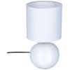 Atmosphera - Lampe En Céramique Pied Boule Blanc H 24.5 Cm - Blanc